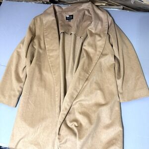 AYR The Robe Jacket Coat Tan 100 Camel Hair Shawl Collar Longline Size 2X USA